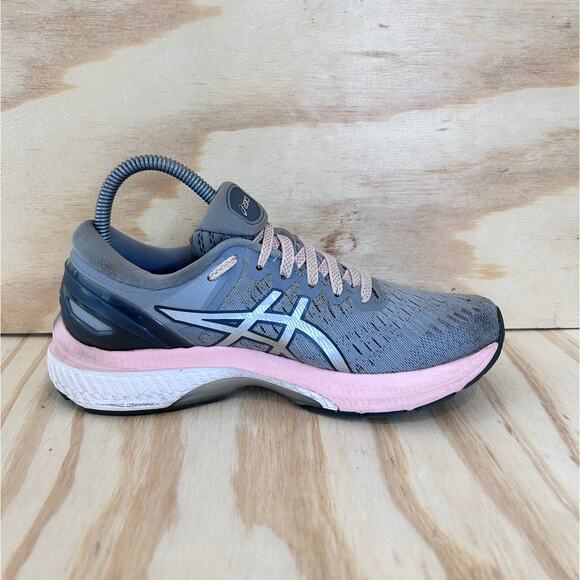 Asics - Gel-Kayano 27 - Running Shoes - Gray/Pink - Women's - 7.5 - 1012A649 - Picture 5 of 9